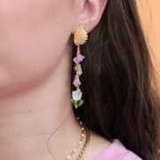 Perles fleurs cloches en verre 5x6 mm - Crystal Chrome x10