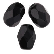 Perles olives facettées 6x4 mm - Jet  x25