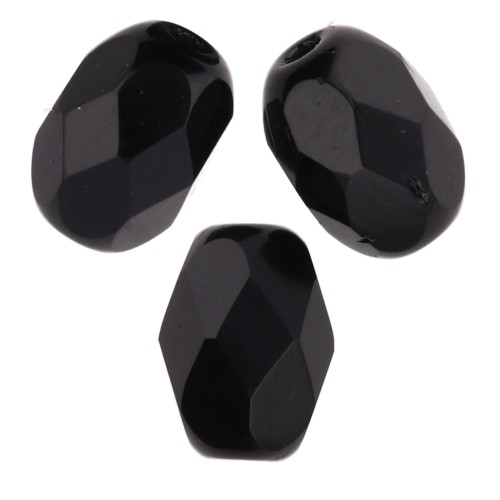 Olives facettées  6x4 mm Jet  x25