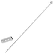 Fibule embout boule 64 mm - Argenté x10