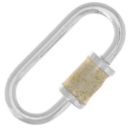 Fermoir ovale à visser 18x9 mm - Argent 925 - Resine Epoxy Beige Pailleté x1|raw }}