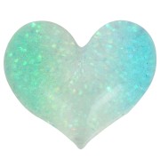 Cabochon coeur en résine transparente 17x20 mm - Pailleté Turquoise - Vert x1|raw }}