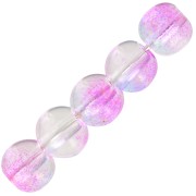 Perles rondes en verre 6 mm - Transparent - Bleu - Violet - Doré x10|raw }}
