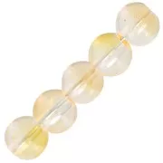 Perles rondes en verre 6 mm - Transparent - Jaune - Doré x10