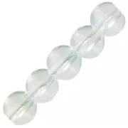 Perles rondes en verre 6 mm - Transparent - Doré x10