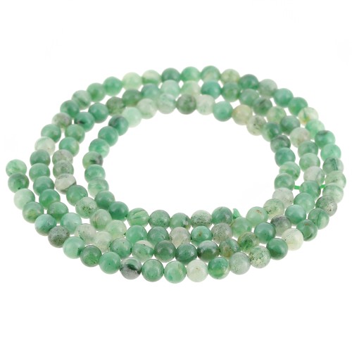 Perles rondes 3 mm en pierre gemme - Jade Africain Vert x40cm