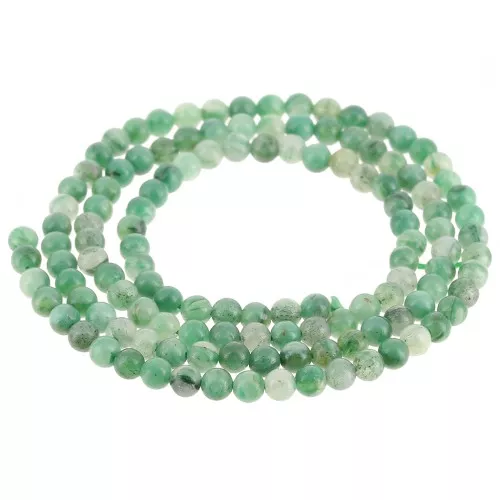 Perles rondes 3 mm en pierre gemme - Jade Africain Vert x40cm