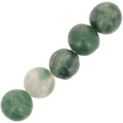 Perles rondes 8 mm pierre gemme - Jade Africain Vert x10|raw }}