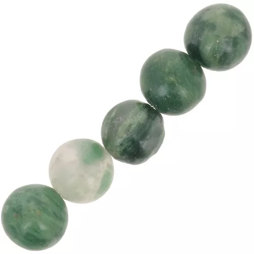 Perles rondes 8 mm pierre gemme - Jade Africain Vert x10