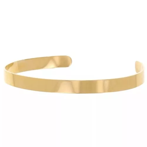 Bracelet jonc 6x160 mm - Acier inoxydable 316L Doré x1