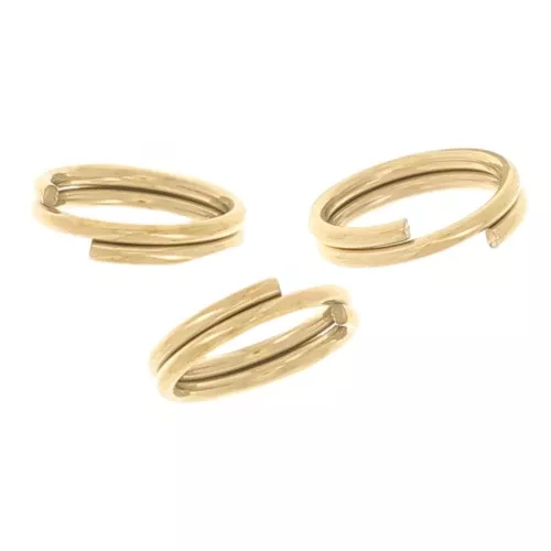 Anneaux doubles 5x0.5 mm - Acier inoxydable 304L Doré x10