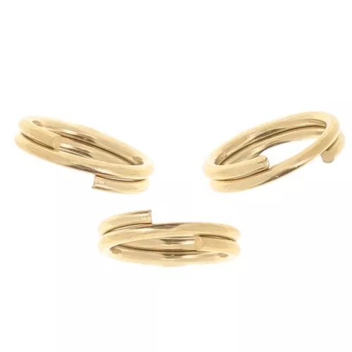 Anneaux doubles 6x0.6 mm - Acier inoxydable 304 Doré x10