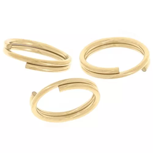Anneaux doubles 7x0.6 mm - Acier inoxydable 304 Doré x10