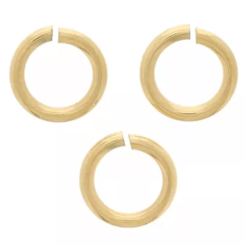 Anneaux ouverts 5x0.8 mm en Acier inoxydable 316L Doré x50
