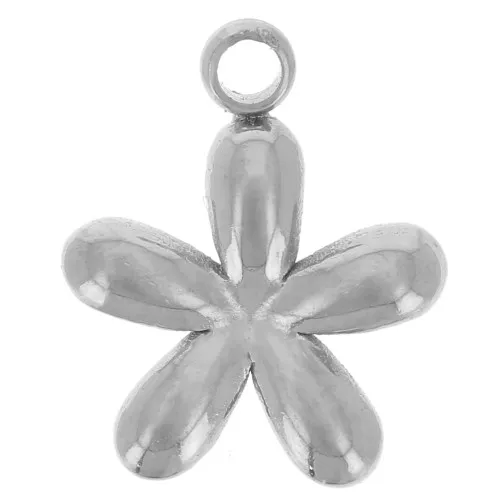 Breloque fleur 8 mm Acier inoxydable 304L x1