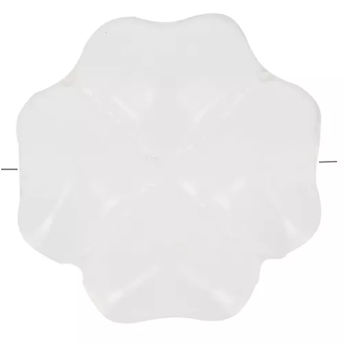 Perle trèfle 10 mm en verre - Blanc x4
