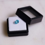 Zircon Bleu ovale 6.8x5 mm - 0.97 cts