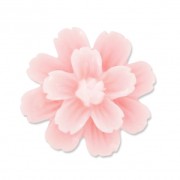 Cabochon fleur en résine  21 mm Rose Clair