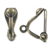 Clips d'oreilles décor boule  4 mm bronze x2|raw }}
