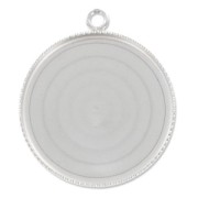 Serti pendentif pour cabochon plat 25 mm en Argent 925|raw }}