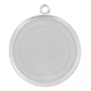 Serti pendentif pour cabochon plat 25 mm en Argent 925