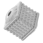 Perle cube texturée 8 mm - Acier inoxydable 316L x1|raw }}