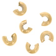 Caches perles à écraser 4 mm - Acier inoxydable 304L Doré x10