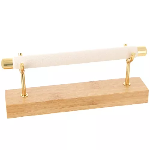 Porte bijoux pour bagues 8x19 cm - Bambou - Suédine Beige x1