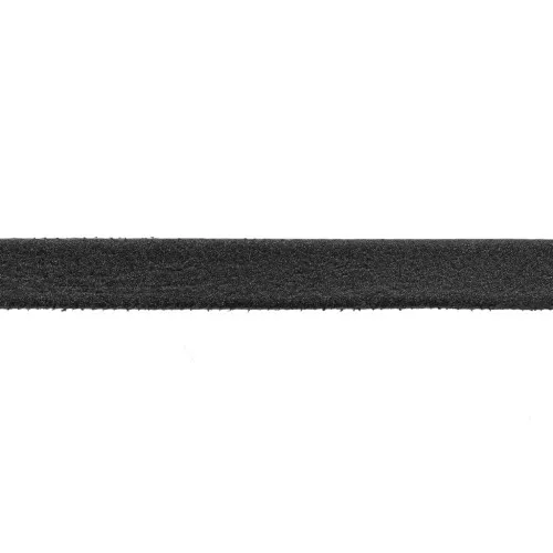 Lacet cuir reconstitué double-face 6 mm - Noir métallisé x50cm