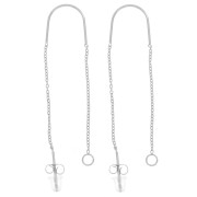 Chaines d'oreilles maille forçat traversantes 45 + 55 mm Acier inox 304L x2