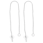 Chaines d'oreilles maille forçat traversantes 45 + 55 mm Acier inox 304L x2