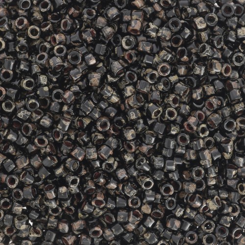 Miyuki Delica 11/0 DB2261 - Opaque Black Picasso x100g