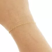 Chaîne maille rombo alternée 2.3 mm Gold Filled (or laminé) x50cm