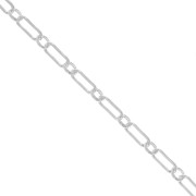 Chaîne maille rectangle alternée Fantaisie 3 mm - Argent 925 x50cm