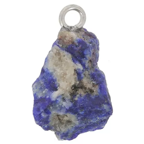Pendentif pierre brute - pierre de naissance Avril - Argent 925 - Lapis Lazuli x1