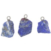 Pendentif pierre brute - pierre de naissance Avril - Argent 925 - Lapis Lazuli x1