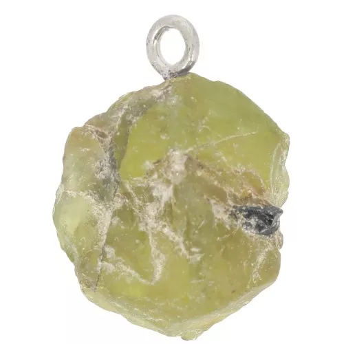 Pendentif pierre brute - pierre de naissance Août - Argent 925 - Péridot x1
