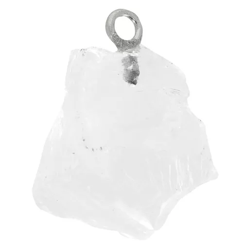 Pendentif pierre brute pierre de naissance Octobre Argent 925 Cristal de roche x1