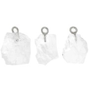 Pendentif pierre brute pierre de naissance Octobre Argent 925 Cristal de roche x1