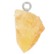 Pendentif pierre brute - pierre de naissance Novembre - Argent 925 - Citrine x1