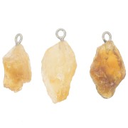 Pendentif pierre brute - pierre de naissance Novembre - Argent 925 - Citrine x1