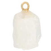 Pendentif pierre brute - pierre de naissance Juin - Doré Or fin Pierre de lune x1