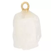 Pendentif pierre brute - pierre de naissance Juin - Doré Or fin Pierre de lune x1