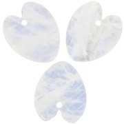 Pendentif coeur plat 19x16 mm en pierre gemme - Pierre de lune x1