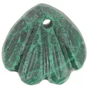Sequin coquillage 12 mm en pierre gemme - Malachite x1