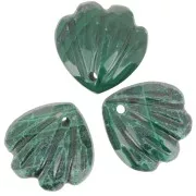 Sequin coquillage 12 mm en pierre gemme - Malachite x1