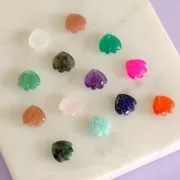 Sequin coquillage 12 mm en pierre gemme - Malachite x1