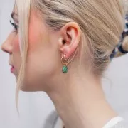 Sequin coquillage 12 mm en pierre gemme - imitation Cornaline x1