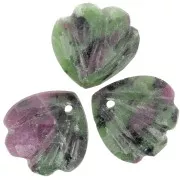 Sequin coquillage 12 mm en pierre gemme - Rubis Zoisite x1