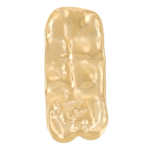 Pendentifs rectangles martelés 33x15 mm - Acier inoxydable 304L Doré x2